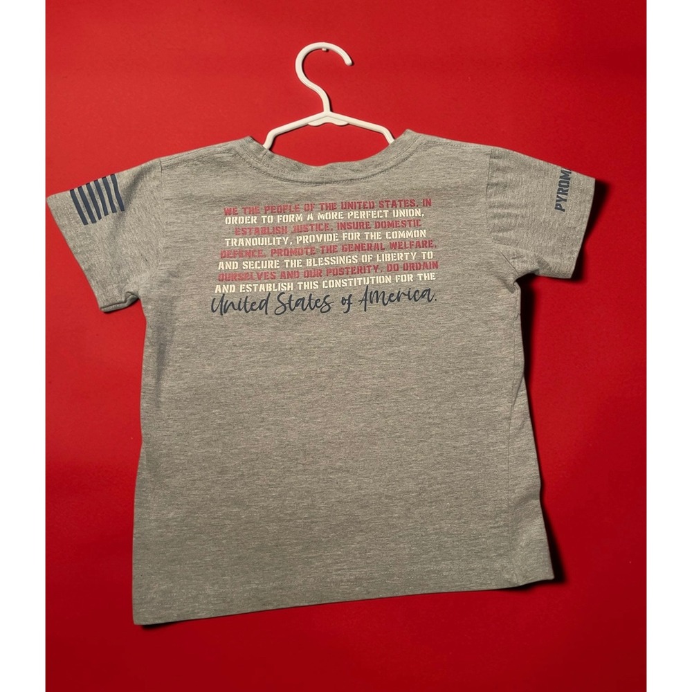Pyromania 22 Kids 1776 America Constitution Preamble Graphic T-Shirt Gray S